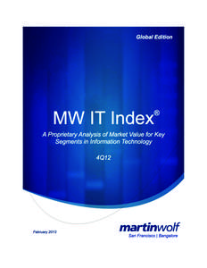 !  MW IT INDEX® A Proprietary Analysis of Market Value for Key Segments in Information Technology  Overview