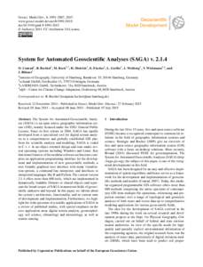 Geosci. Model Dev., 8, 1991–2007, 2015 www.geosci-model-dev.netdoi:gmd © Author(sCC Attribution 3.0 License.  System for Automated Geoscientific Analyses (SAGA) v