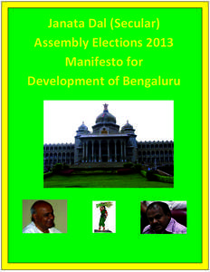 Janata Dal (Secular) Assembly Elections 2013 Manifesto for Development of Bengaluru  An Appeal