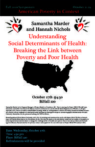 Fall 2010 Symposium  October[removed]American Poverty in Context Samantha Marder