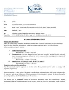 Community Services and Programs Commission New England Building 503 South Kansas Avenue Topeka, KS[removed]Phone: ([removed]