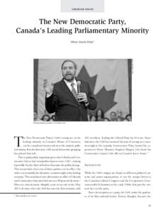 canadian issues  The New Democratic Party, Canada’s Leading Parliamentary Minority  Blair Gable/REUTERS