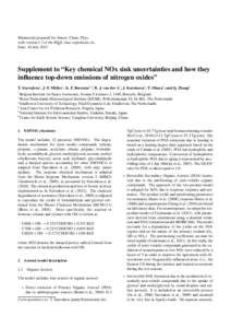 Manuscript prepared for Atmos. Chem. Phys. with version 1.3 of the LATEX class copernicus.cls. Date: 10 July 2013 Supplement to “Key chemical NOx sink uncertainties and how they influence top-down emissions of nitrogen