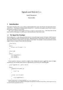 Signals and Slots in C++ Sarah Thompson∗ March[removed]