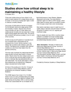 Health / Sleep / Sleep apnea / Obstructive sleep apnea / Sleep medicine / American Academy of Sleep Medicine / Sleep-deprived driving / Nasal EPAP / Sleep disorders / Biology / Neurophysiology