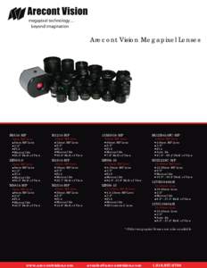 megapixel technology… beyond imagination Arecont Vision Megapixel Lenses  H0514-MP