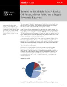 Market Alert  Mar 2011 Turmoil in the Middle East: A Look at Oil Prices, Market Fears, and a Fragile