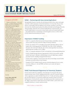 ILHAC Iowa Livestock Health Advisory Council January 2014 Newsletter  In support of ILHAC