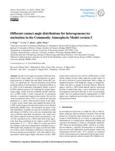 Atmos. Chem. Phys., 14, 10411–10430, 2014 www.atmos-chem-phys.netdoi:acp © Author(sCC Attribution 3.0 License.  Different contact angle distributions for heterogeneous ice