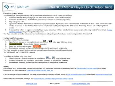 Intel NUC Media NEC Player V-Series QuickLED Setup