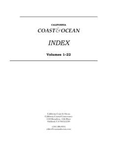 CALIFORNIA  COAST&OCEAN INDEX Volumes 1–22