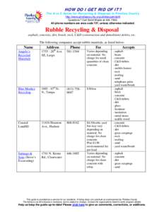 Rubble Recycling and Disposal in Pinellas County