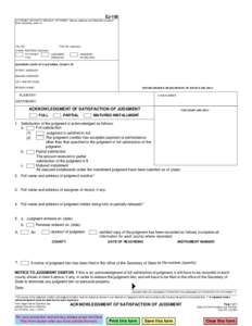 EJ-100 ACKNOWLEDGMENT OF SATISFACTION OF JUDGMENT