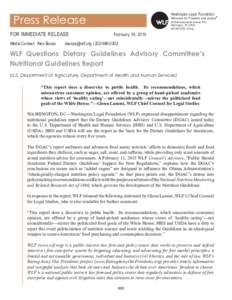 Washington Legal Foundation  Press Release FOR IMMEDIATE RELEASE	 Media Contact: Alex Booze