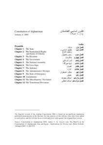 1  Constitution of Afghanistan January 4, 2004  Preamble