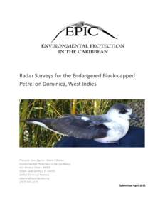 Radar Surveys for the Endangered Black-capped Petrel on Dominica, West Indies Principle Investigator: Adam C Brown Environmental Protection in the Caribbean 411 Walnut Street, #6749