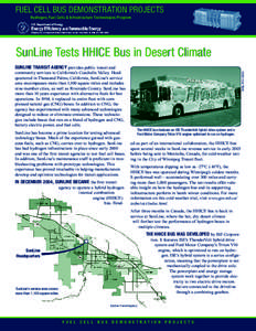 SunLine Tests HHICE Bus in Desert Climate; Fuel Cell Bus Demonstration Projects (Fact Sheet).