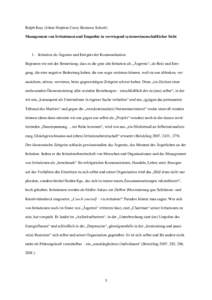 Ralph Kray (Johns Hopkins Carey Business School) Management von Irritationen und Empathie in vorwiegend systemwissenschaftlicher Sicht 1. Irritation als Ärgernis und Ereignis der Kommunikation Beginnen wir mit der Bemer