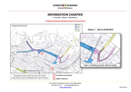 COMMUNE D’AUBONNE Services Techniques INFORMATION CHANTIER « Tavernier – Moulin – Marchands »