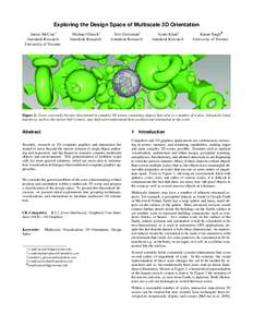 Exploring the Design Space of Multiscale 3D Orientation James McCrae∗ Autodesk Research University of Toronto  Michael Glueck†