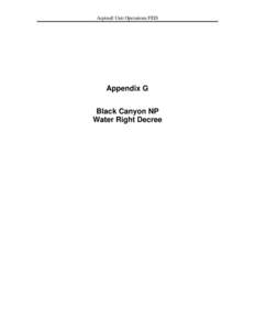 Aspinall Unit Operations FEIS  Appendix G Black Canyon NP Water Right Decree