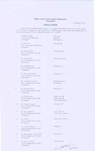 Statement showing Area Magistrates of various police stations/police post of Chandigarh including area under jurisdiction of a particular police station/police post w.e.fSr. No  Name of Area Magistrate