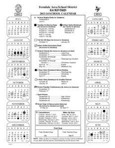 X  Ferndale Area School District K4 REVISED[removed]SCHOOL CALENDAR