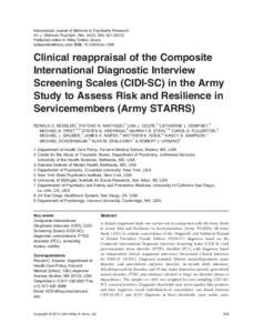 Clinical reappraisal of the Composite International Diagnostic Interview Screening Scales (CIDISC) in the Army Study to Assess Risk and Resilience in Servicemembers (Army STARRS)