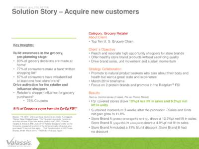S338Short_acq_FSI_RETGR  Solution Story – Acquire new customers Category: Grocery Retailer About Client