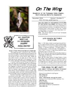 On The Wing  Newsletter of the Tennessee Valley Chapter, North American Butterfly Association December 2008
