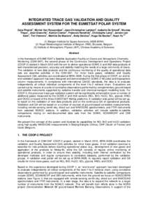 INTEGRATED TRACE GAS VALIDATION AND QUALITY ASSESSMENT SYSTEM FOR THE EUMETSAT POLAR SYSTEM 1 1