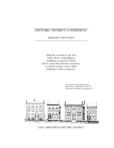 ________________________________ HISTORIC DISTRICT COMMISSION Application Information _______________________________________________________________  