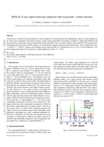 BiOCuS: A new superconducting compound with oxypnictide - related structure A. Ubaldini, E. Giannini, C. Senatore, D. van der Marela a D´ epartement  de Physique de la Mati`ere Condens´ee, University of Geneva, 24 quai