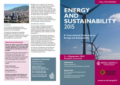 Sustainable energy / Energy development / Knowledge / Science / Ethology / Pontifical Bolivarian University / Wessex Institute of Technology / Medellín