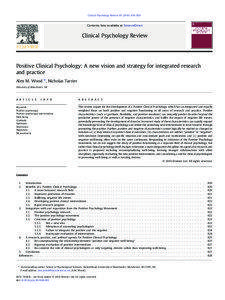 Positive Clinical Psychology: A new vision and strategy for integrated research and practice