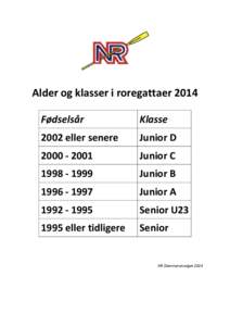 Microsoft Word - Alder og klasser i roregattaer 2014