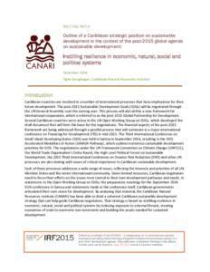 BRIEFING PAPER  Outline of a Caribbean strategic position on sustainable development in the context of the post-2015 global agenda on sustainable development: