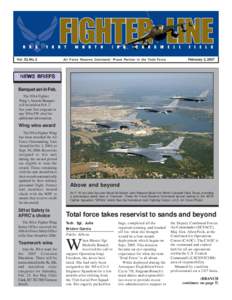 Vol. 33, No. 2  Air Force Reserve Command: Proud Partner in the Total Force February 3, 2007