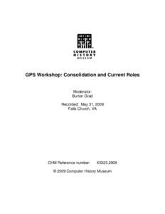 Government Professional Services (GPS) workshop : session #6 : consolidation and current roles; 