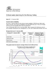 INCREASE FOR HIGH SECURITY IRRIGATORS IN THE MURRUMBIDGEE VALLEY