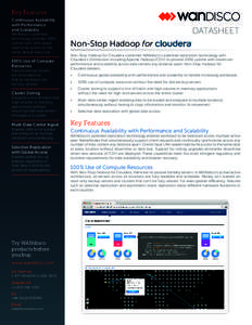 Cloud infrastructure / Fault-tolerant computer systems / System administration / Transaction processing / Apache Hadoop / Replication / Cloudera / WANdisco / Computer cluster / Computing / Cloud computing / Concurrent computing