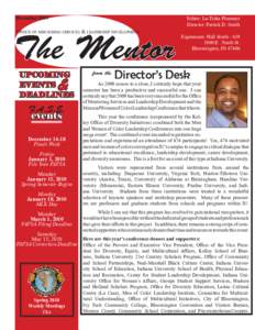 December[removed]Editor: La-Tisha Plummer Director: Patrick D. Smith  Office of mentoring services & leadership development