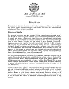 City Of Bossier City Disclaimer