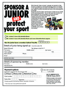 SPONSOR A  JUNIOR AND protect