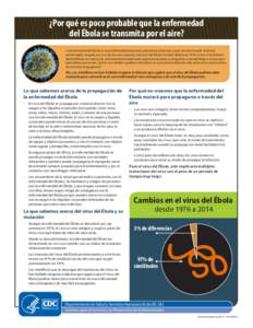 ¿Por qué es poco probable que la enfermedad del Ébola se transmita por el aire? La enfermedad del Ébola es una enfermedad alarmante, altamente infecciosa y que causa la muerte. Esta rara enfermedad, causada por una d