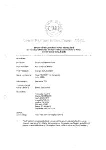 Minutes of the Executive Council Meeting held on Tuesday 1st October 2013 at 17h00 at the Shelbourne Hotel, George Moore Suite, Dublin ATTENDING