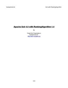 transaxtions llc  Solr with RankingAlgorithm Apache Solr 4.0 with RankingAlgorithm 1.4 By