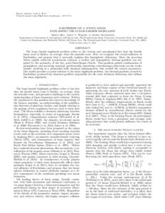 Draft version June 8, 2014 Preprint typeset using LATEX style emulateapj v[removed]EARTHSHINE ON A YOUNG MOON: EXPLAINING THE LUNAR FARSIDE HIGHLANDS Arpita Roy, Jason T. Wright, & Steinn SigurDsson