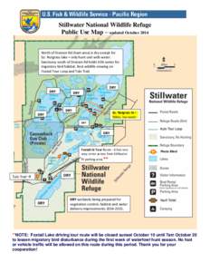 Stillwater National Wildlife Refuge Public Use Map – updated October 2014 North of Division Rd (hunt area) is dry except for So. Nutgrass lake = only hunt unit with water. Sanctuary south of Division Rd holds 65% water
