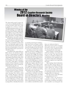 236	  Creation Research Society Quarterly Minutes of the 2012 Creation Research Society